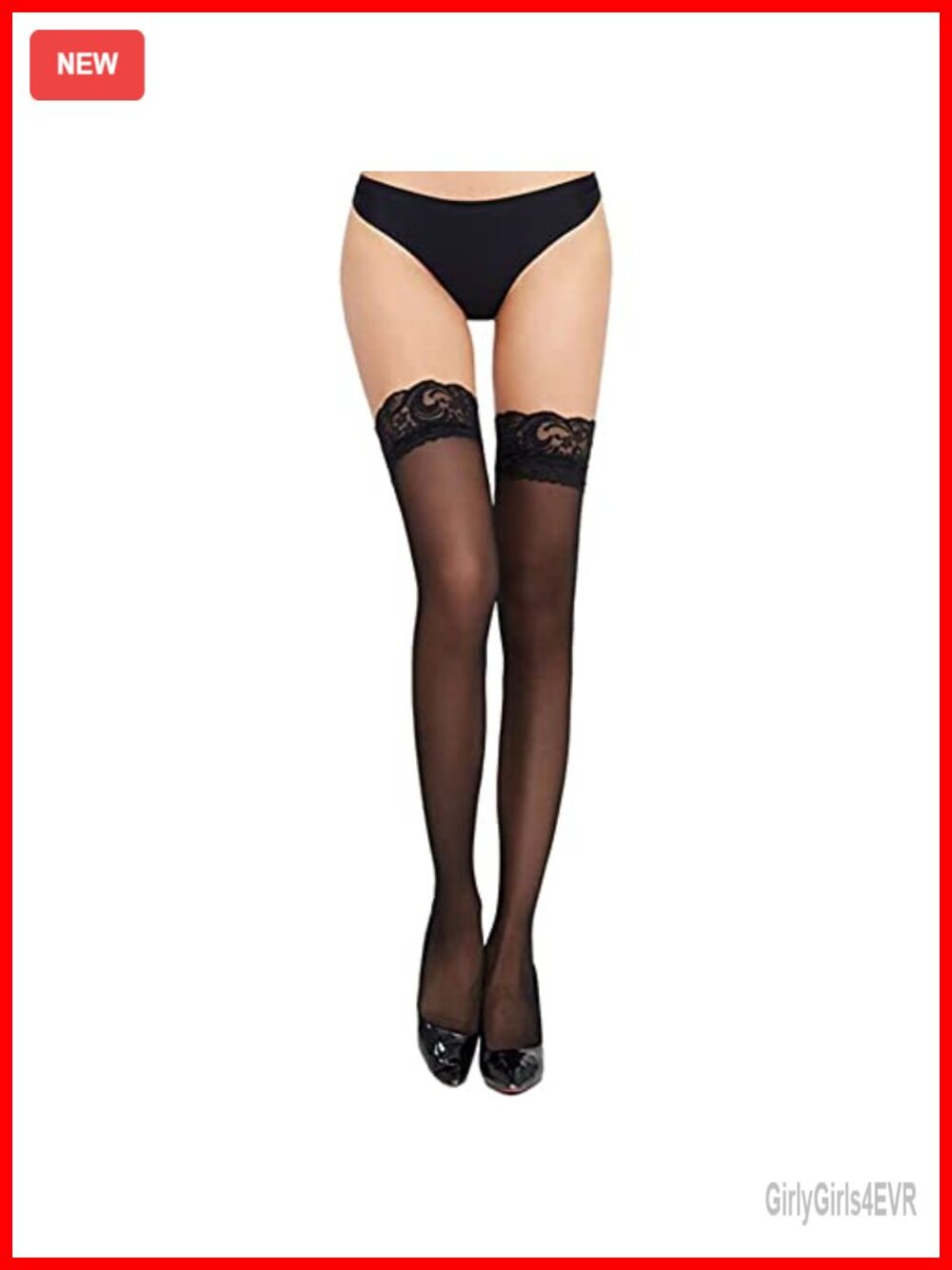 Opaque Thigh High Stockings Anti-Fall Lace Top